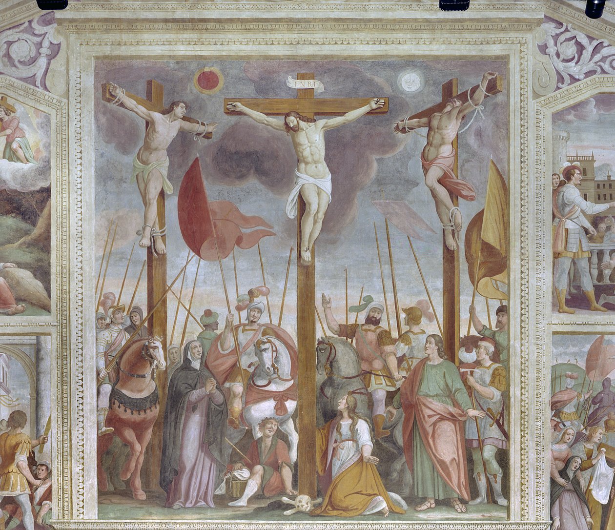 Ukrzyżowanie (fresk) autorstwa Pietro Baschenis