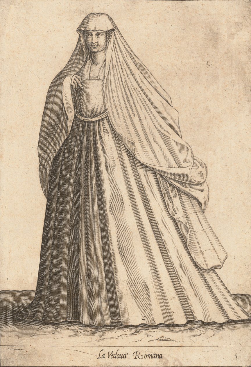 Wdowa rzymska, ca. 1580. autorstwa Pietro Bertelli.
