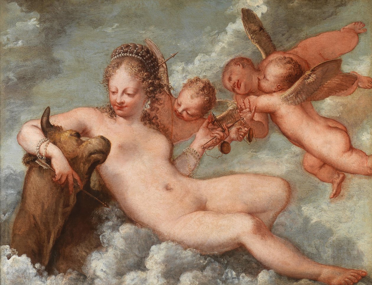 Wenus w towarzystwie Wagi i Byka, lata 60. XVII wieku. autorstwa Pietro Liberi