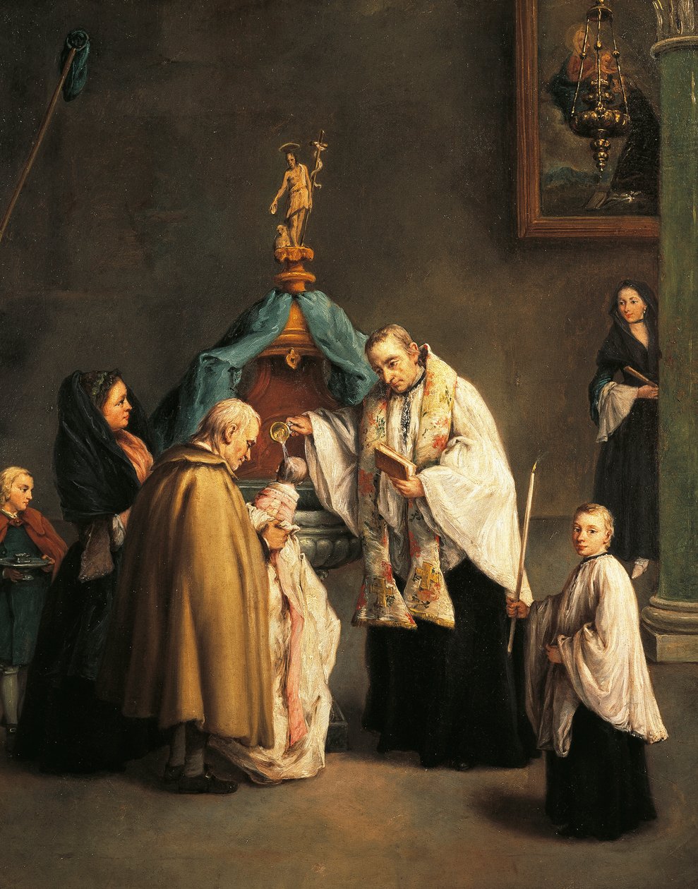 Chrzest — Pietro Longhi (1701-1785) autorstwa Pietro Longhi