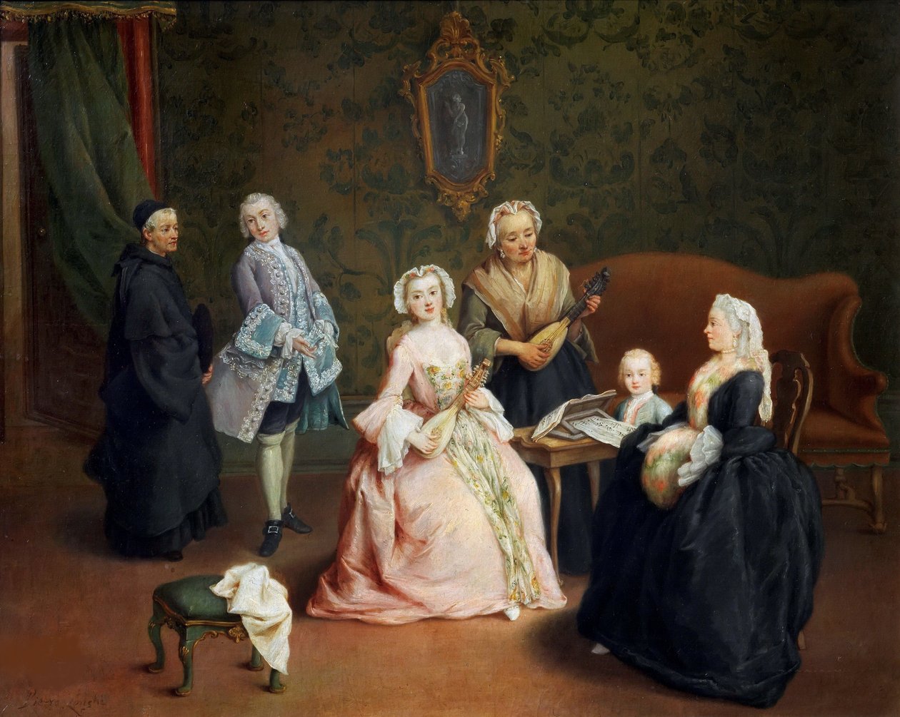 Koncert rodzinny Concerto familiare, 1750-1752. autorstwa Pietro Longhi