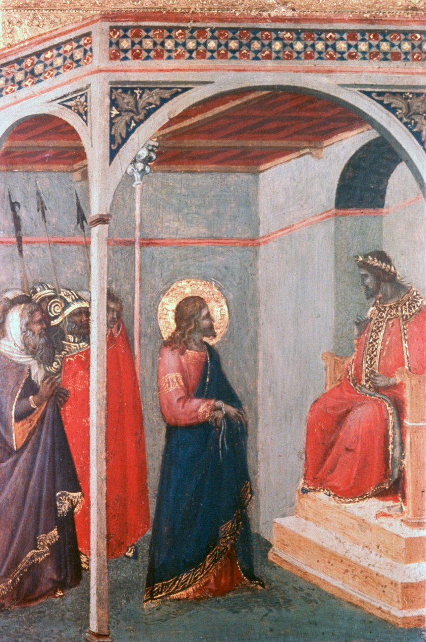 Chrystus przed Piłatem, ok. 1306-1348 autorstwa Pietro Lorenzetti