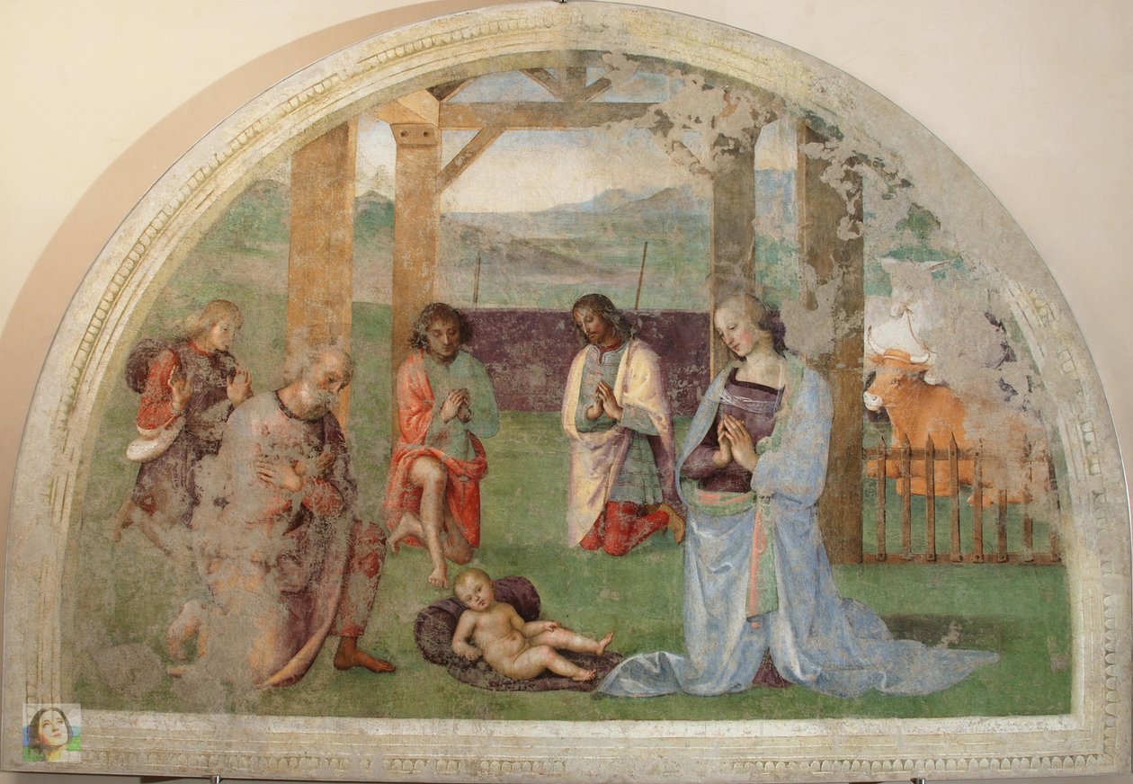 Adoracja pasterzy autorstwa Pietro Perugino