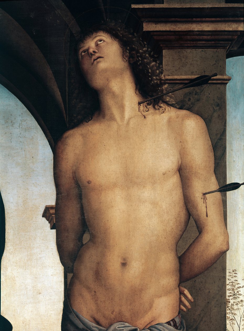 Fragment św. Sebastiana (malarstwo autorstwa Pietro Perugino