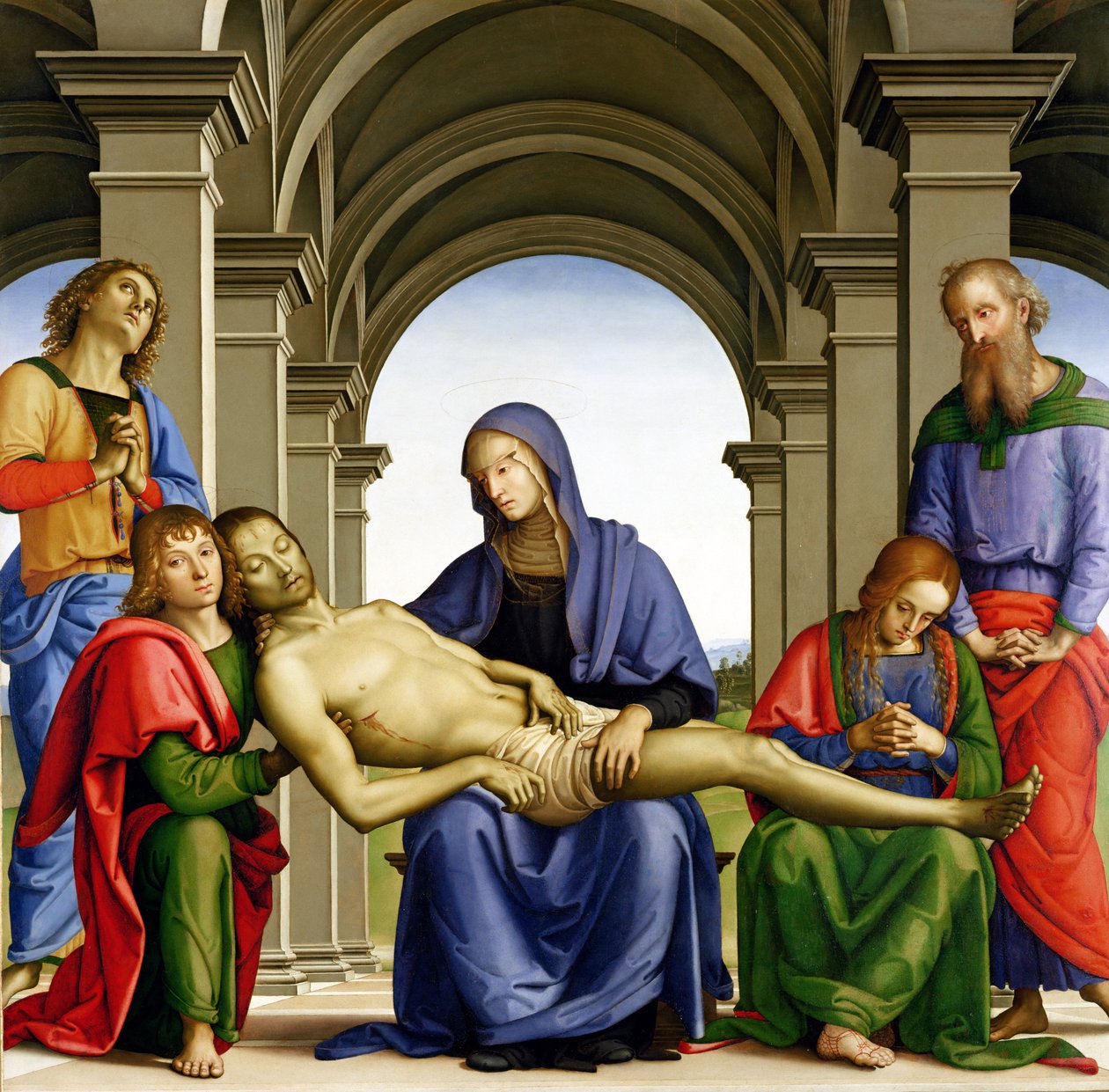 Pieta, 149394 (tempera na panelu) autorstwa Pietro Perugino