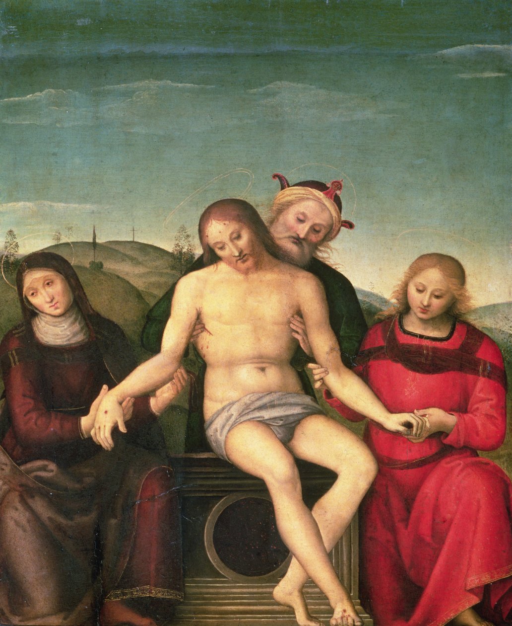 Pieta, 1497 (tempera i olej na desce) autorstwa Pietro Perugino