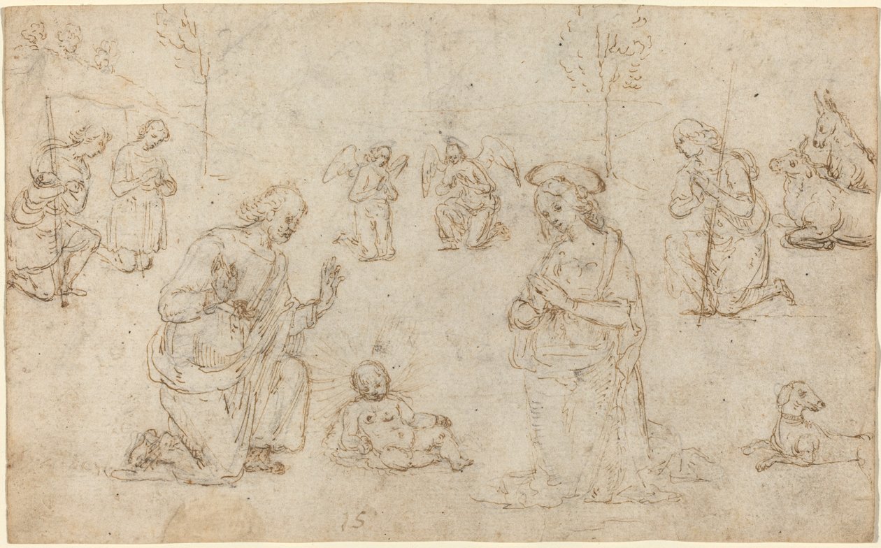 Adoracja pasterzy autorstwa Pietro Perugino