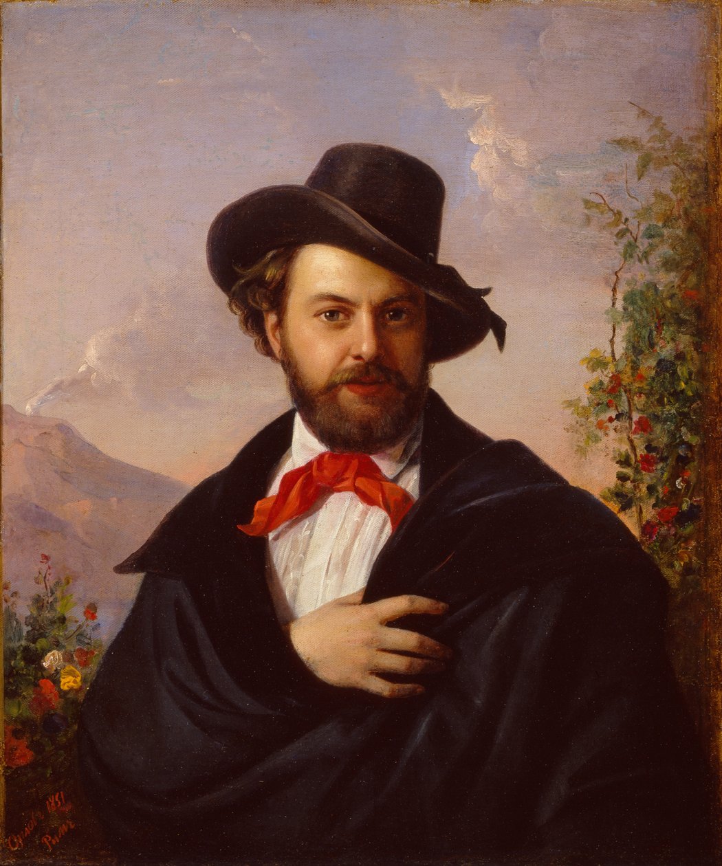 Autoportret, 1851 autorstwa Pimen Nikitich Orlov