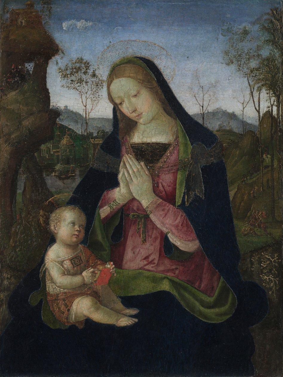 Dziewica z Dzieciątkiem, c. 1490-1500. autorstwa Pintoricchio