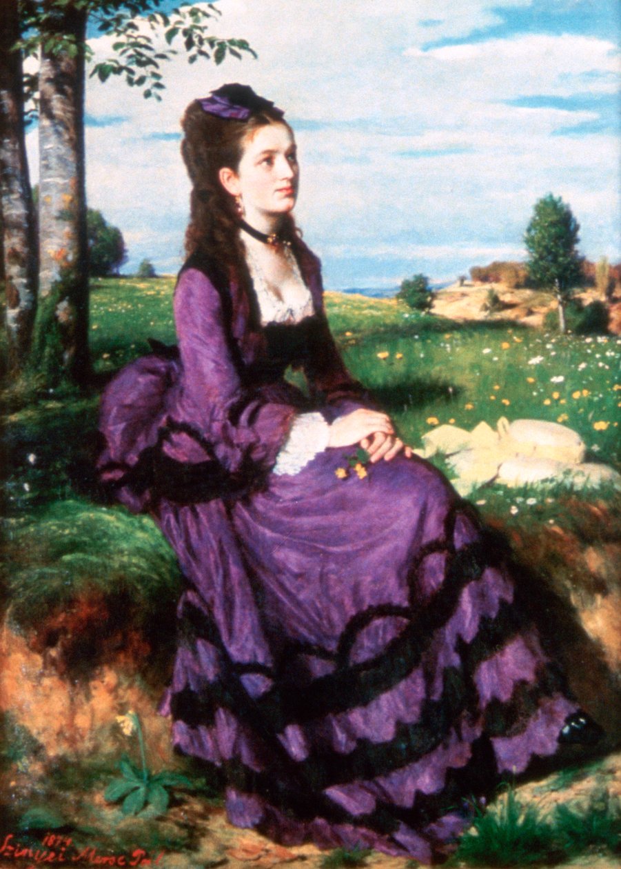 Dama w fiolecie, 1874 autorstwa Pál Szinyei Merse