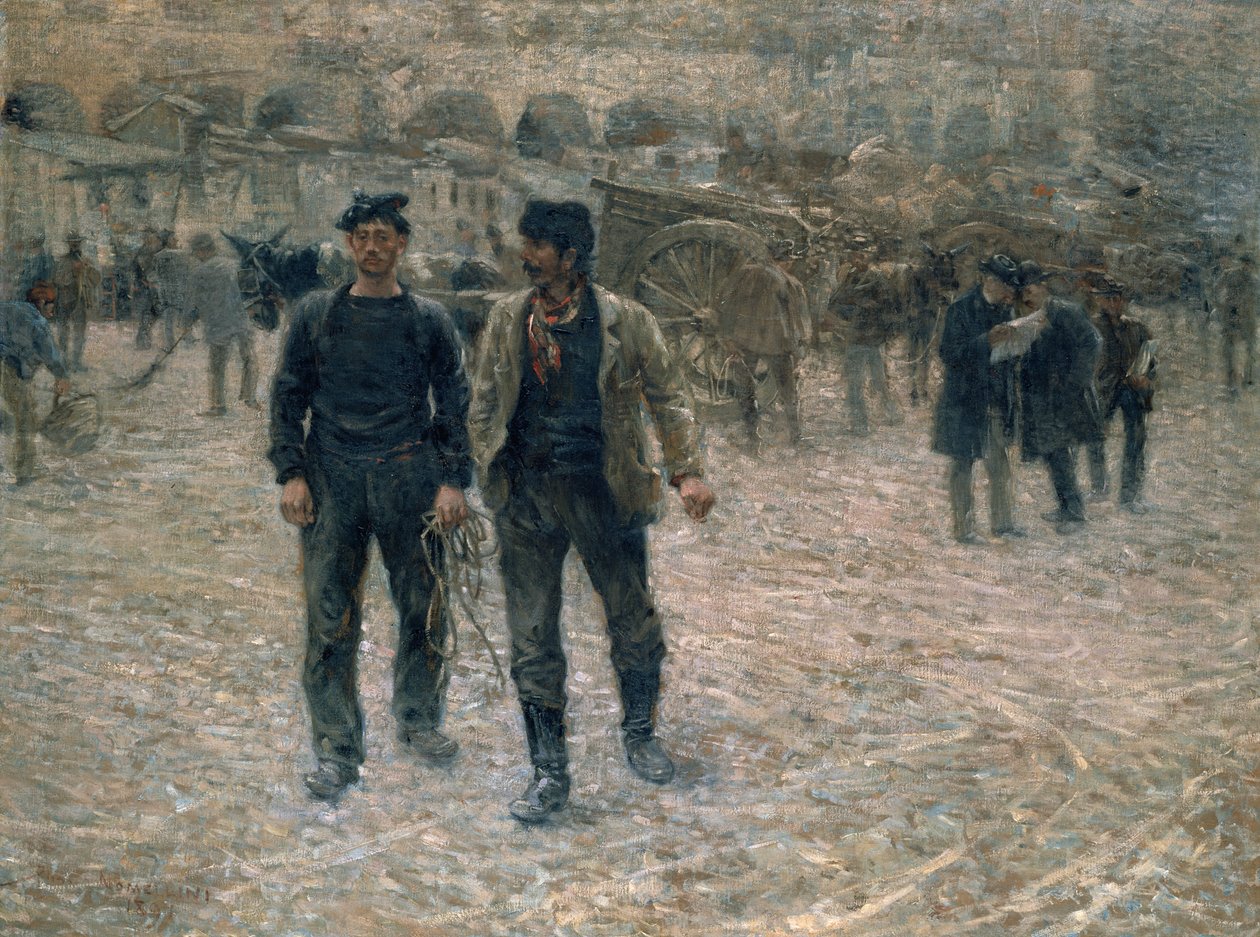 Plac Załadunkowy, Genua, 1891 autorstwa Plinio Nomellini