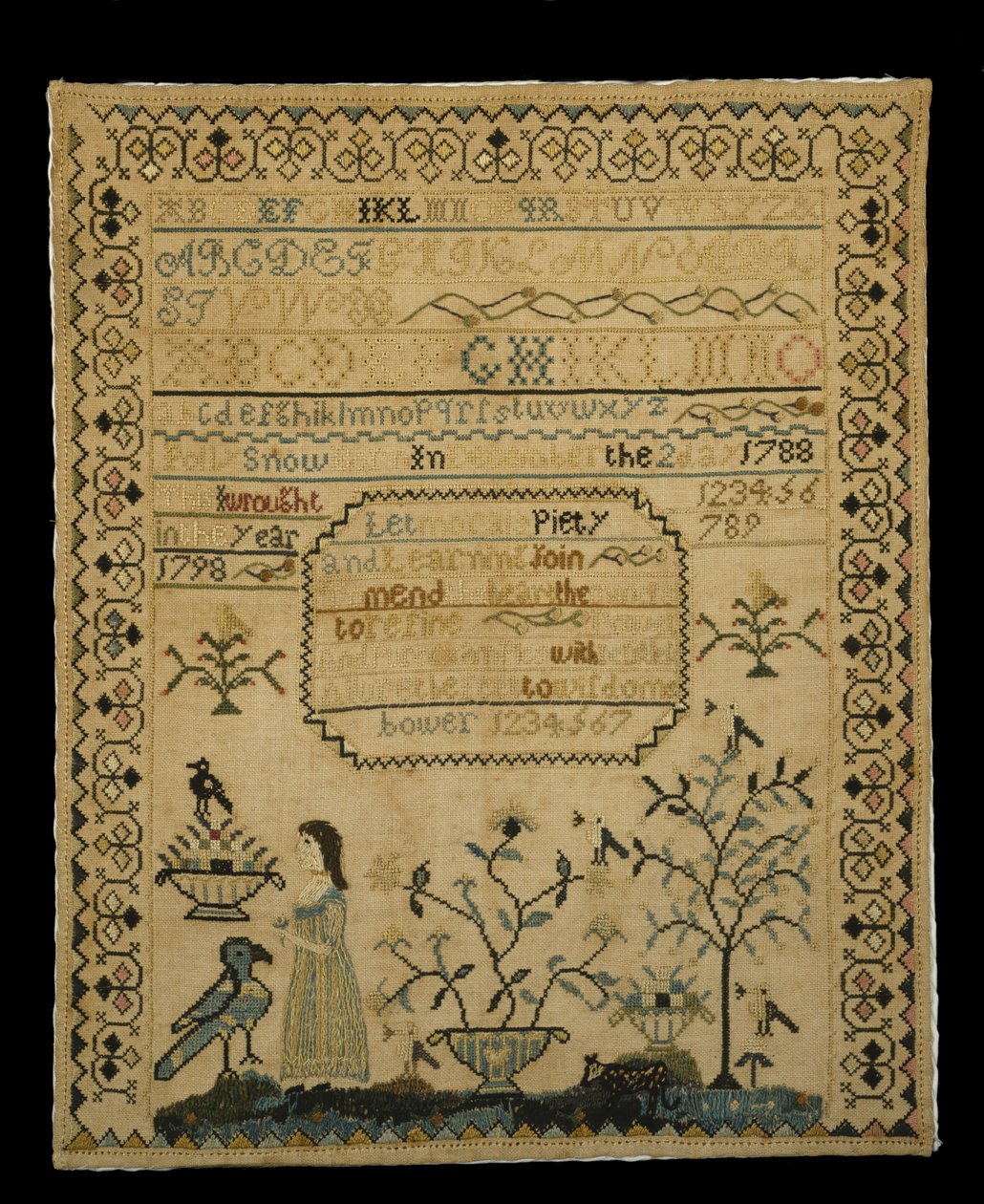 Sampler, 1798 (jedwab na płótnie) autorstwa Polly Snow