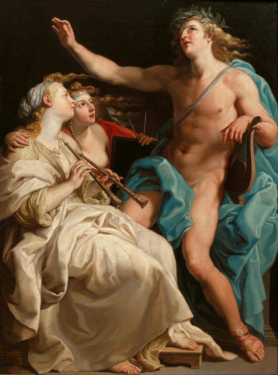 Apollo i dwie muzy autorstwa Pompeo Batoni