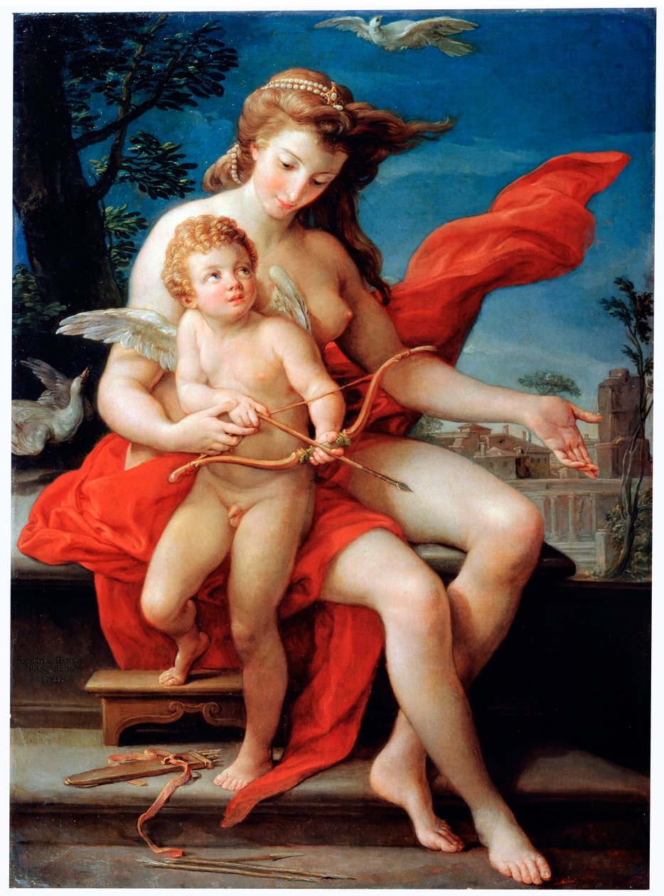 Wenus i Kupidyn, 1785. autorstwa Pompeo Batoni