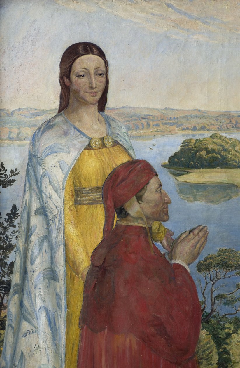 Dante i Beatrice w raju, 1895. autorstwa Poul Simon Christiansen