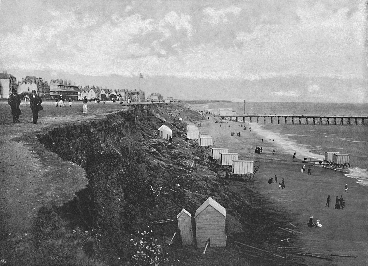 Clacton: Plaża, ok. 1896 r. autorstwa Poulton and Co