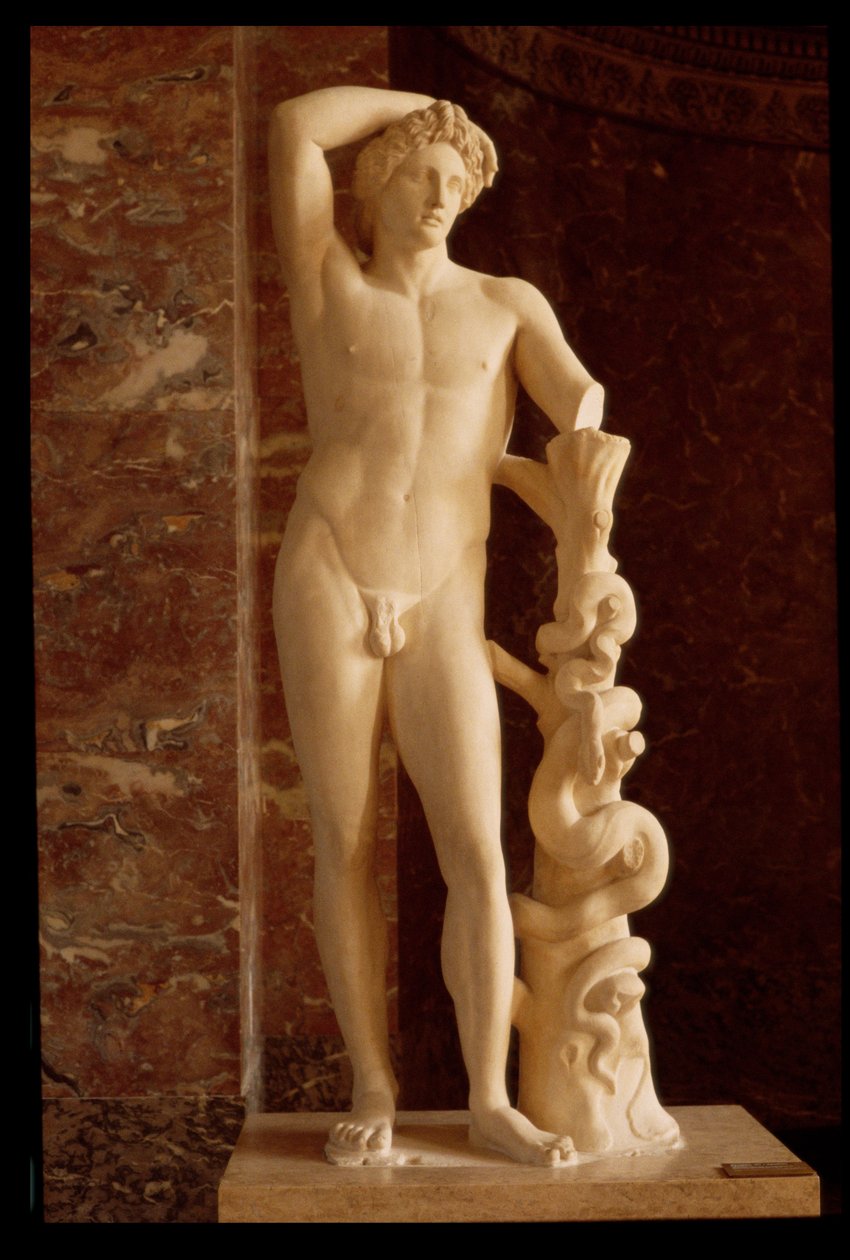 Apollo Lycien, kopia oryginału greckiego, ok. 3o pne (marmur) autorstwa Praxiteles