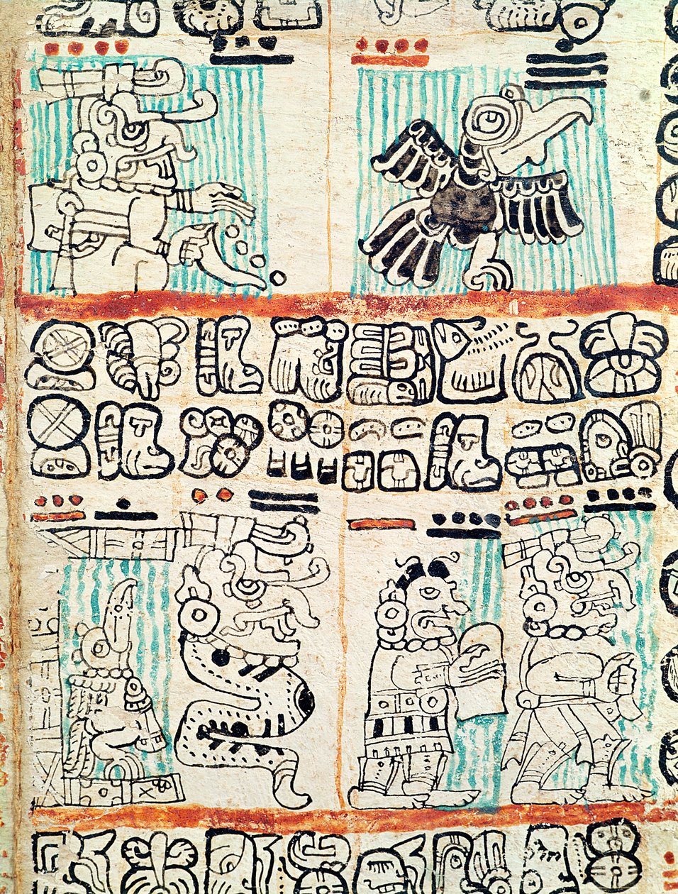 Szczegół z kodeksu Majów autorstwa Pre Columbian
