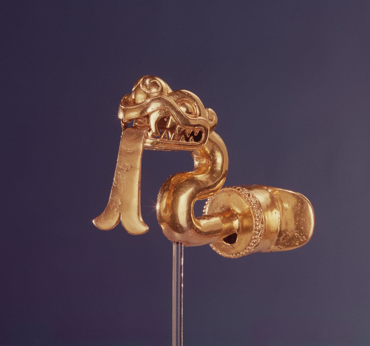 Zatyczka do ust, Mixtec Culture (złota) autorstwa Pre Columbian Pre Columbian