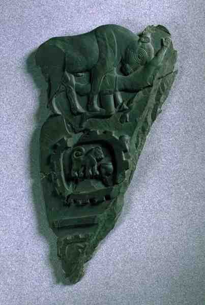 Paleta Bull, z Abydos, ok. 3300-3100 pne (łupki) autorstwa Predynastic Period Egyptian