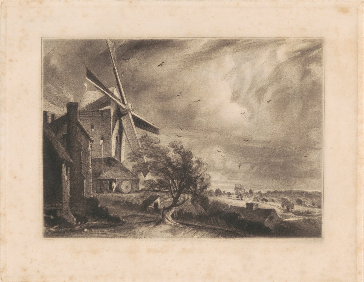 Młyn W Pobliżu Colchester autorstwa Print made by David Lucas