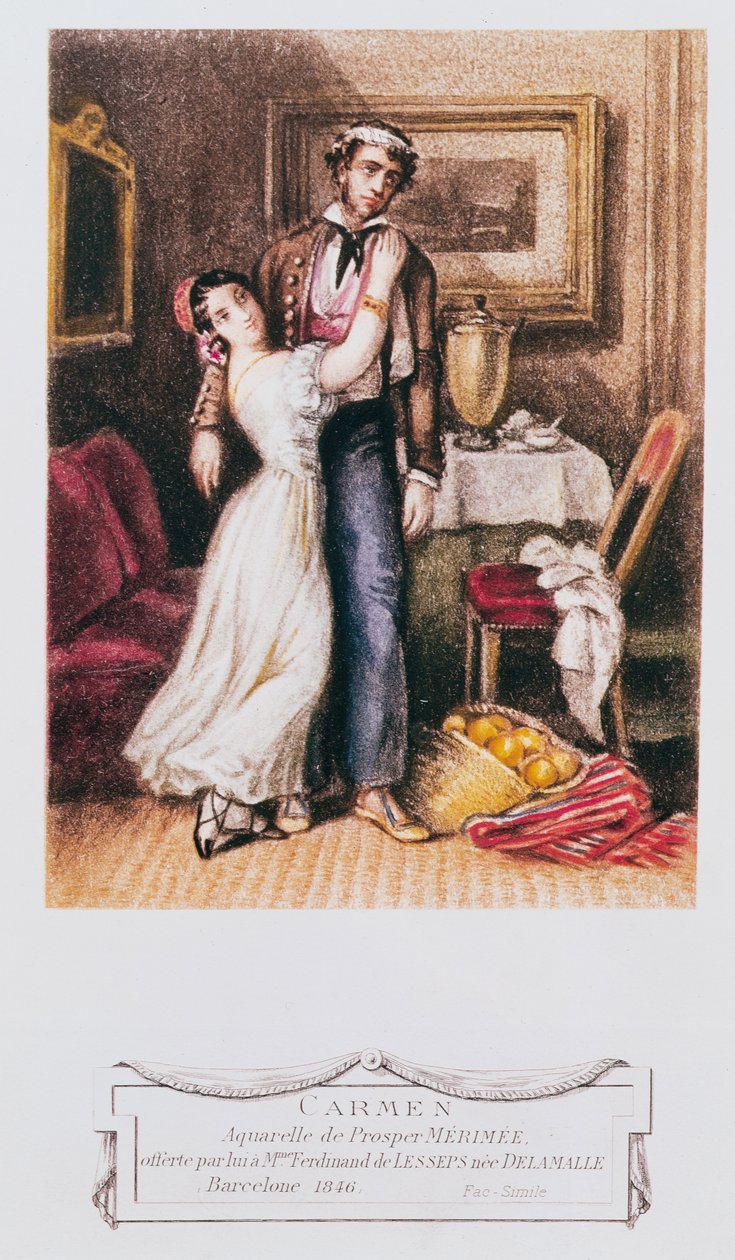 Carmen i Don Jose, 1846 autorstwa Prosper Merimee