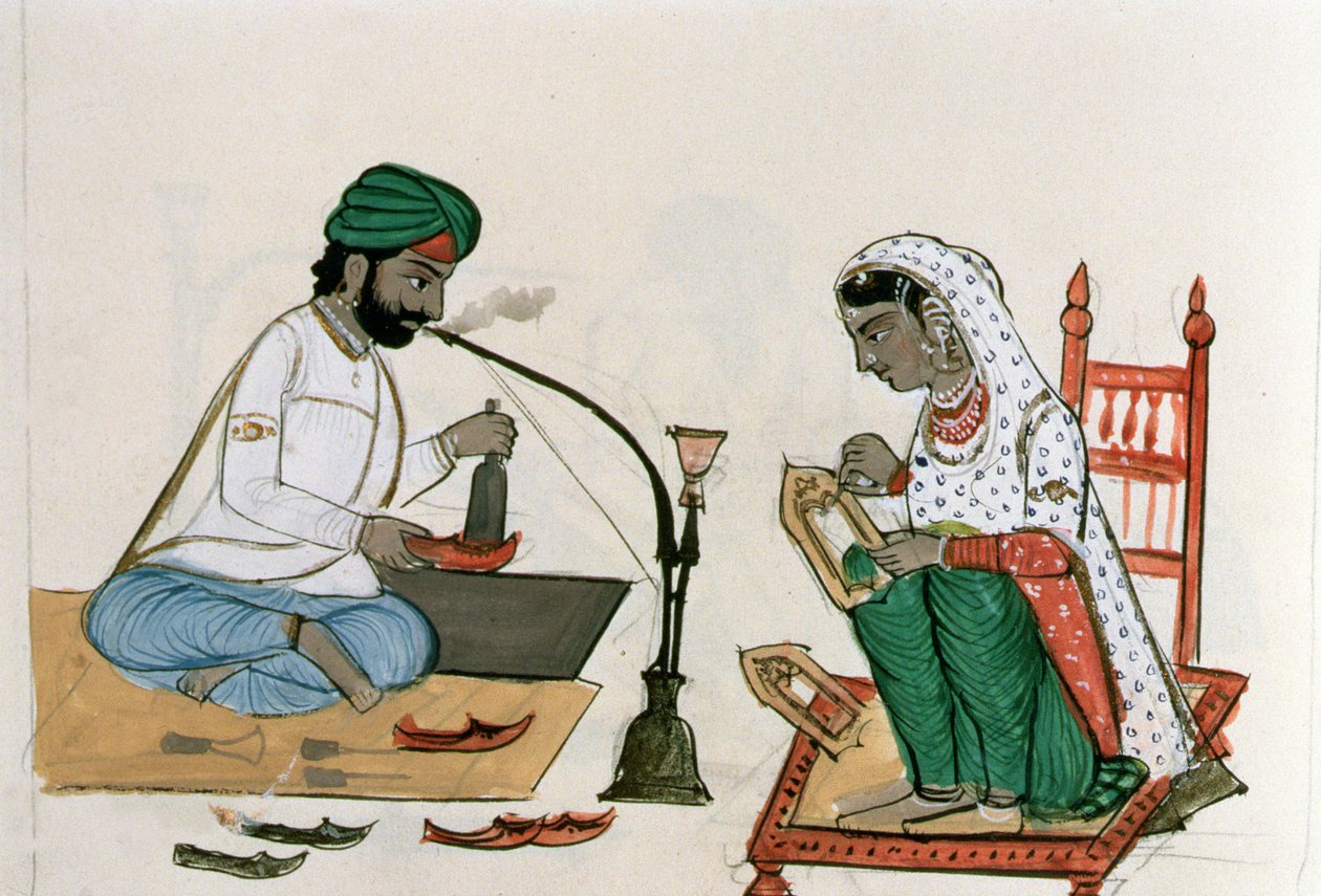 Szewc (Mochi) ok. 1890 (wc na papierze) autorstwa Punjabi School