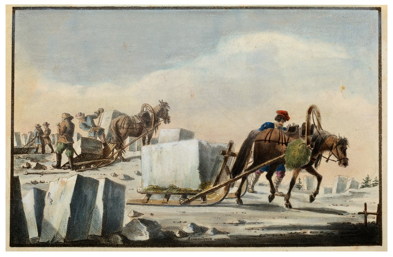 Łupanie lodu, 1825 autorstwa Pyotr Alexandrov