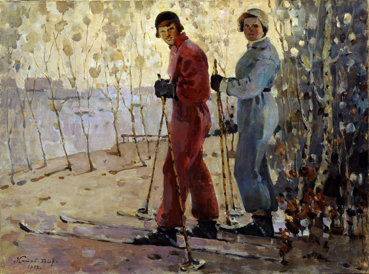 Narciarze autorstwa Pyotr Ivanovich Kotov