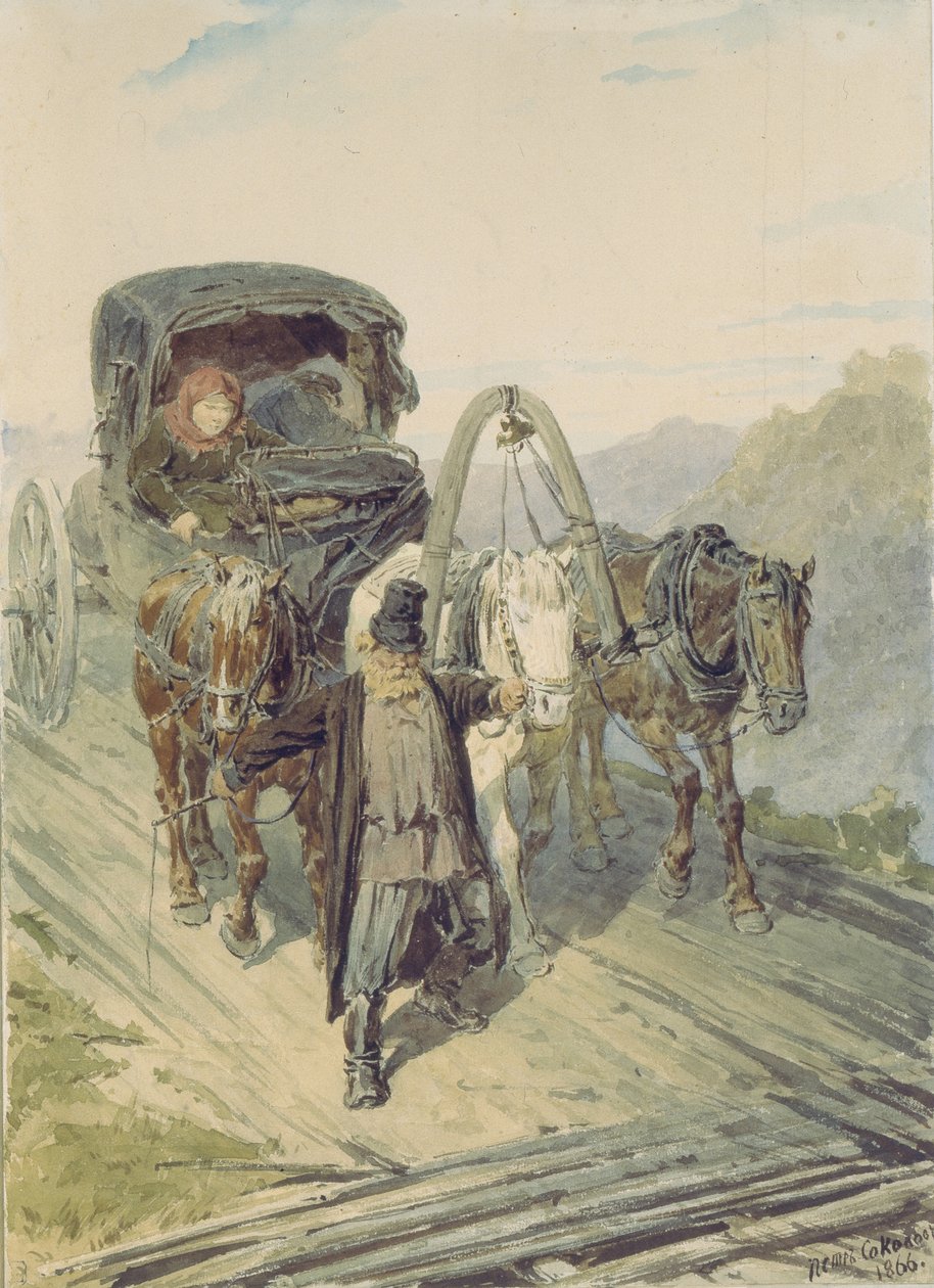 Trojka, 1866 autorstwa Pyotr Petrovich Sokolov
