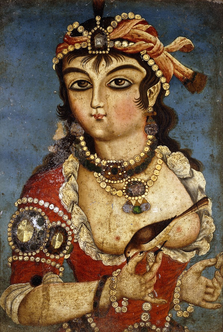 Kurtyzana, ok. godz. 1830 autorstwa Qajar School