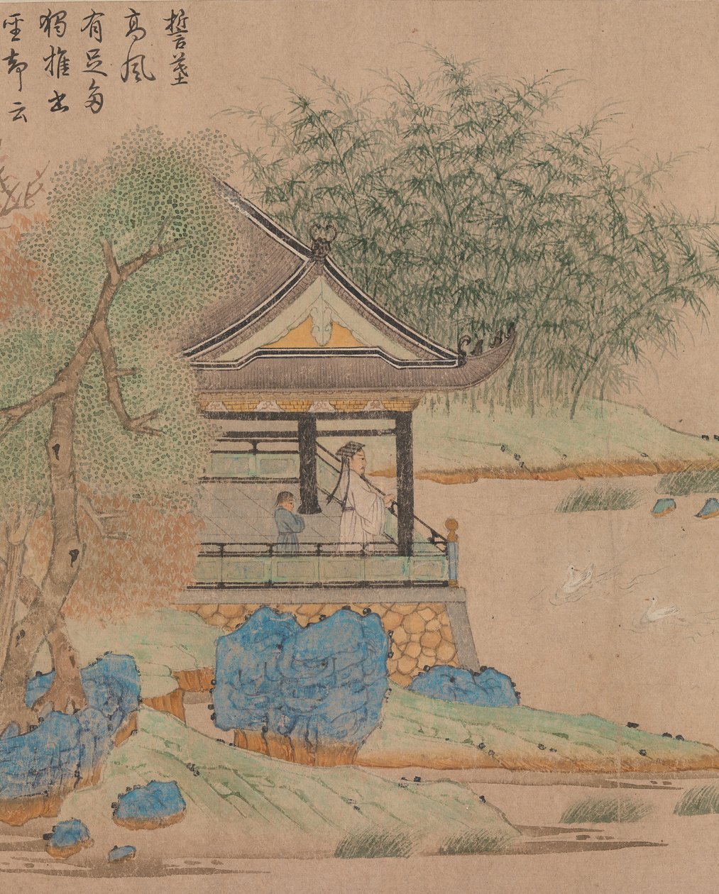 Wang ξ obserwujących gęsi, rub. 1295. autorstwa Qian Xuan