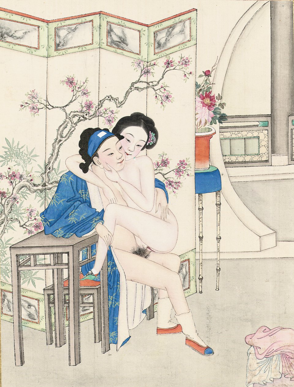 Malarstwo erotyczne, późna dynastia Qing autorstwa Qing Dynasty Chinese School