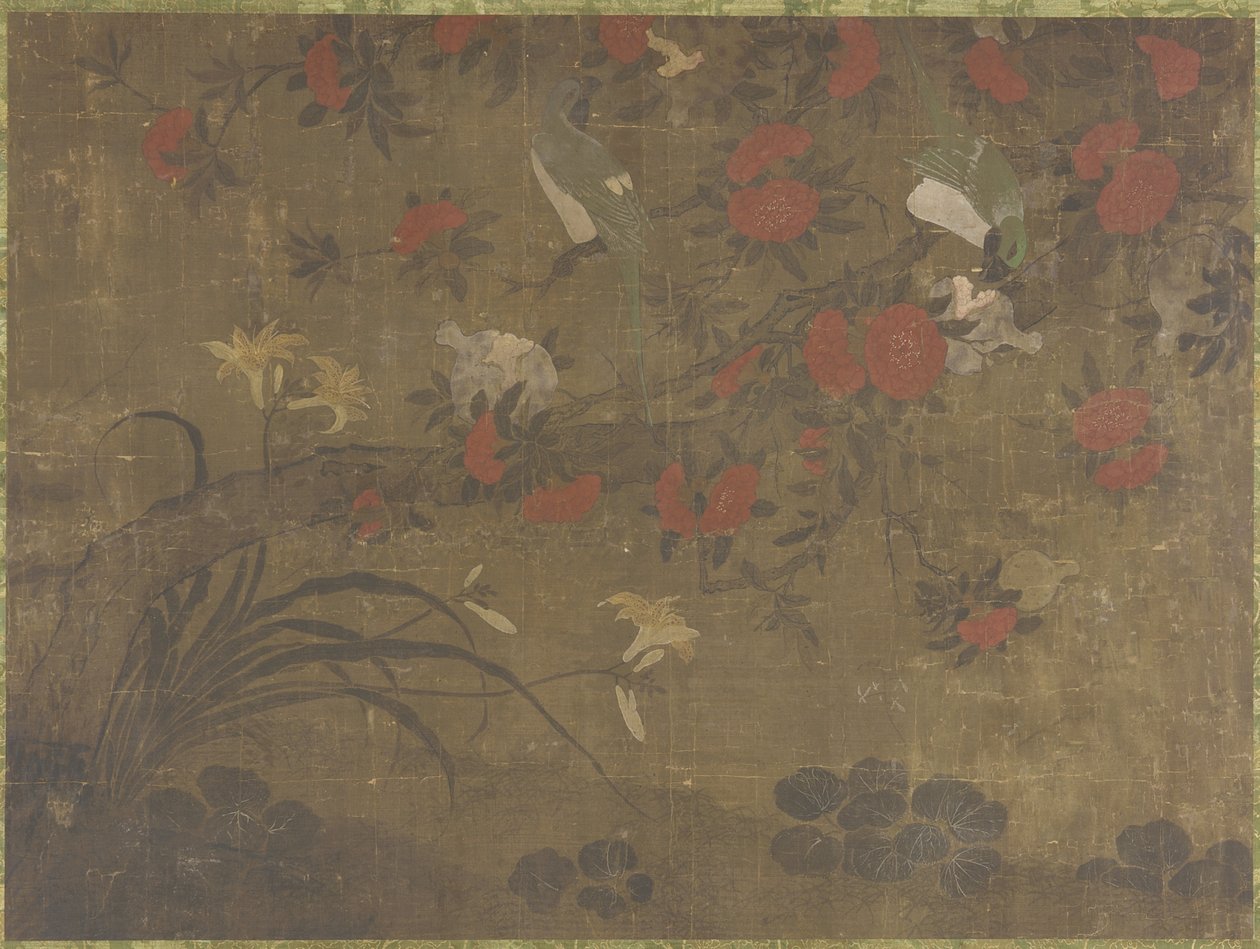 Papugi jedzące granaty, XVII-XVIII w. autorstwa Qing Dynasty Chinese School