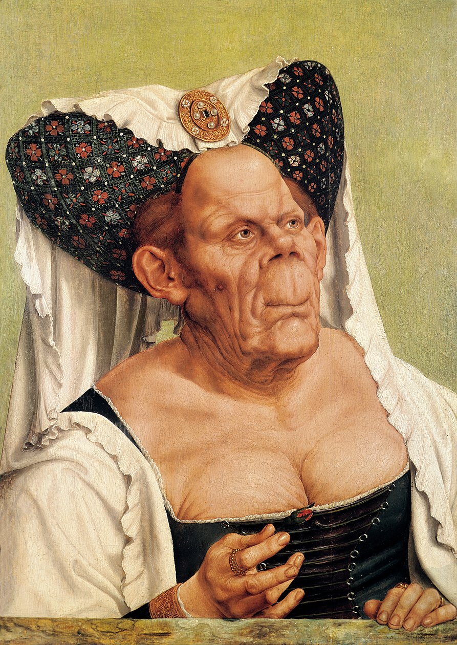 Groteskowa staruszka, prawdopodobnie księżniczka Małgorzata Tyrolska, ok. 1525-30 autorstwa Quentin Massys or Metsys