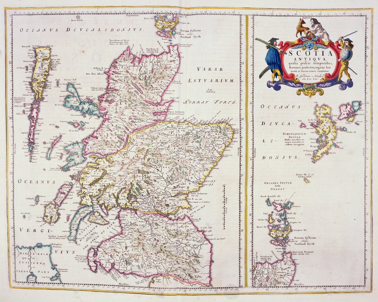 Mapa Szkocji, c.1700 autorstwa R. Gordon