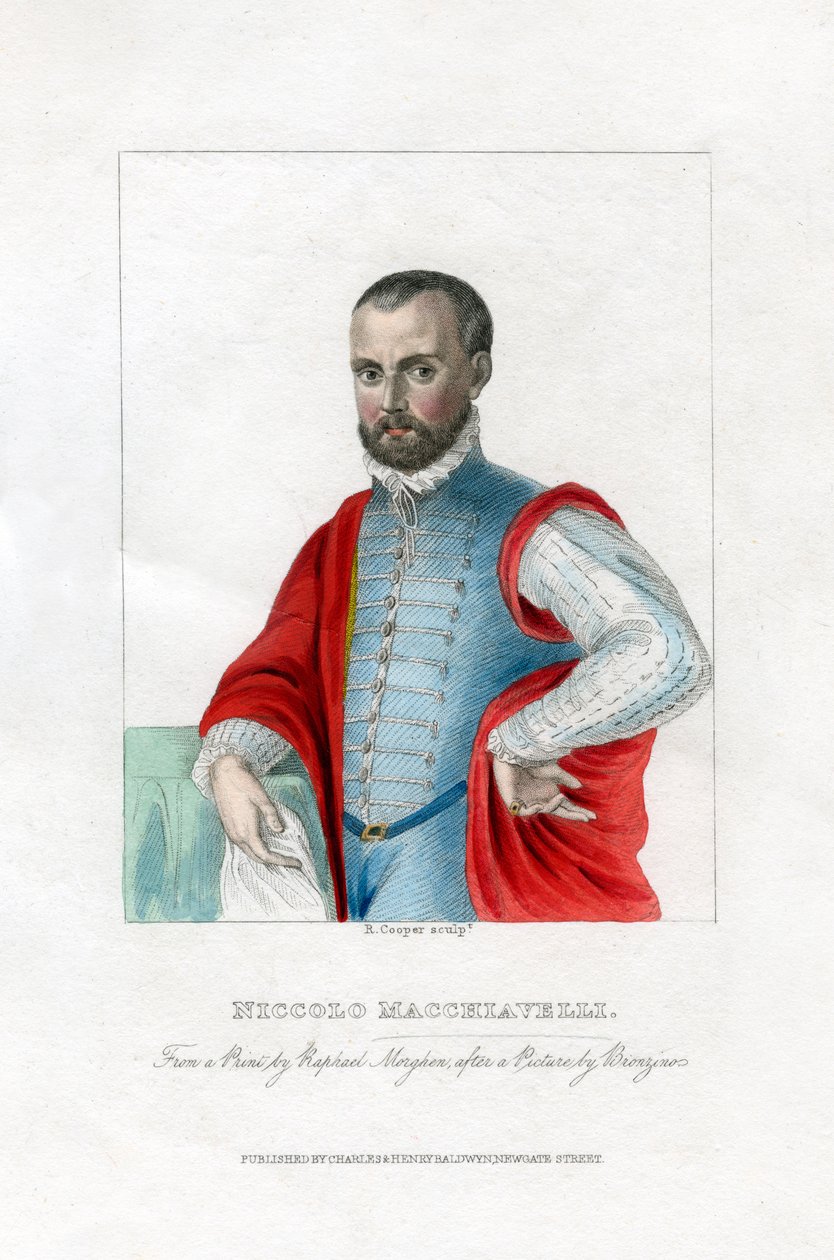 Niccolo Machiavelli, włoski filozof polityczny Renesansu. autorstwa R. Cooper