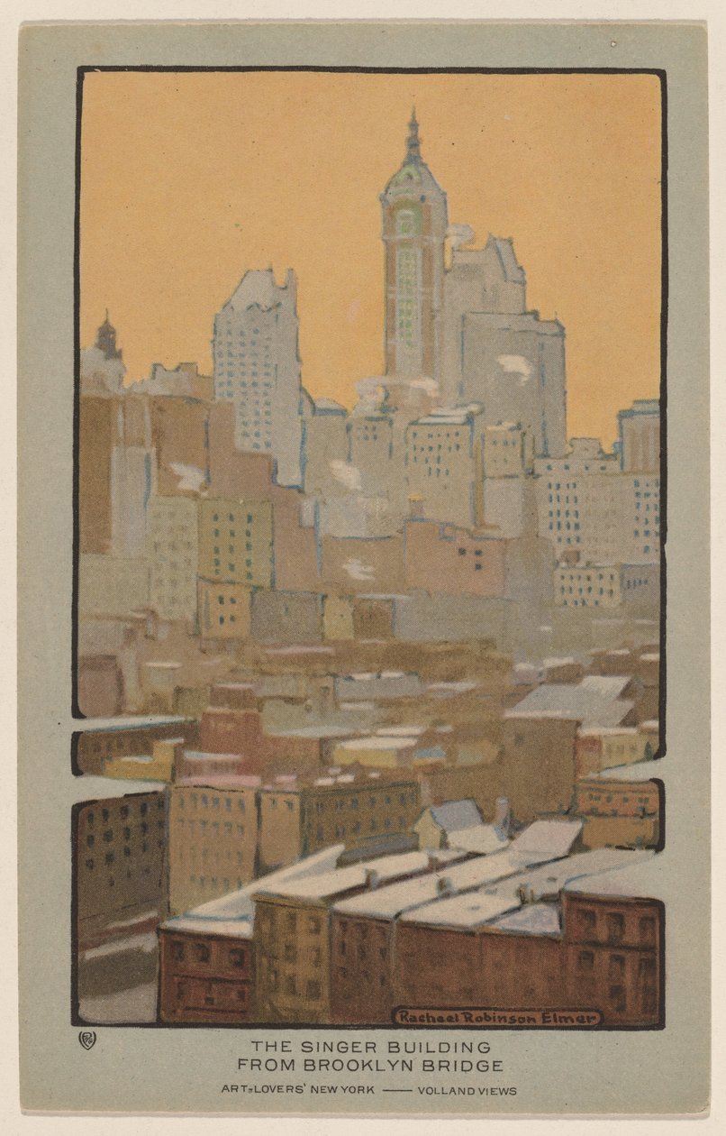 Budynek Singera z Brooklyn Bridge autorstwa Rachael Robinson Elmer