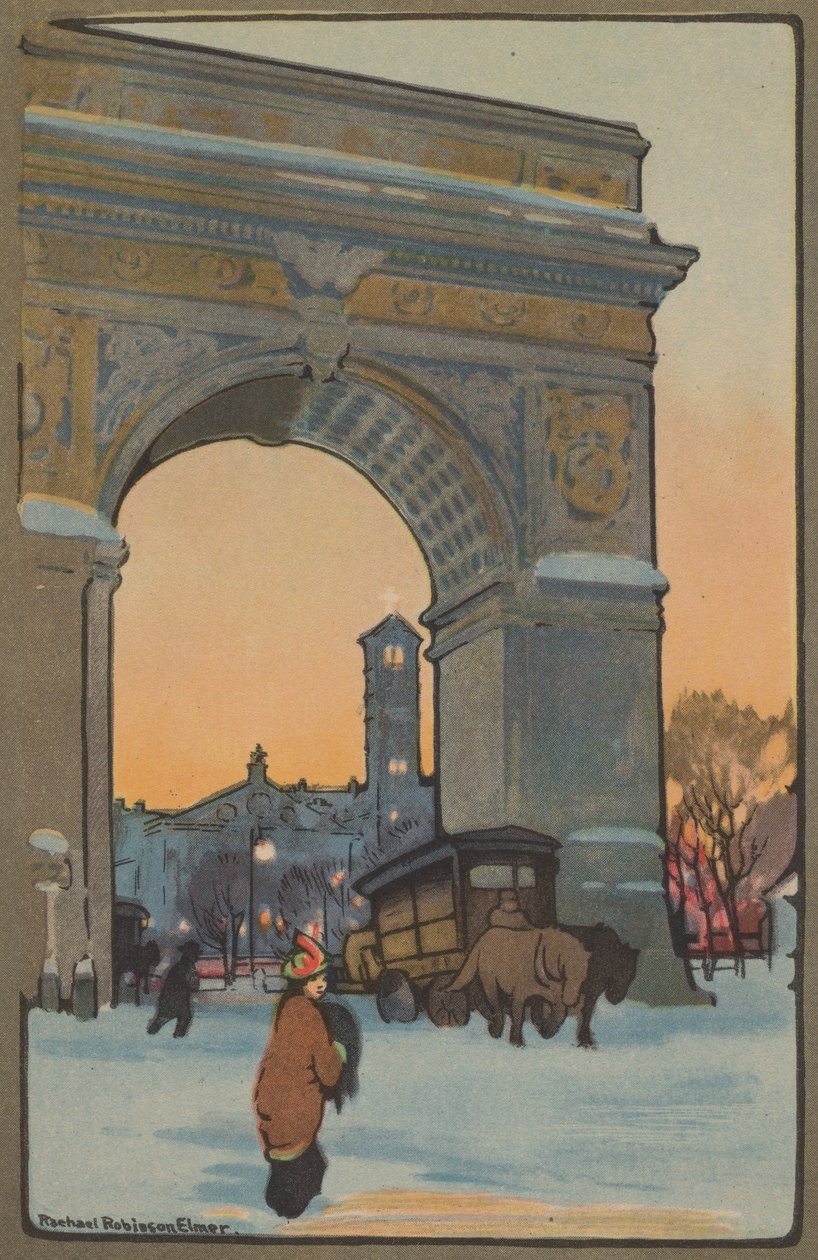 Washington Arch o zimowym zmierzchu, 1914. autorstwa Rachael Robinson Elmer