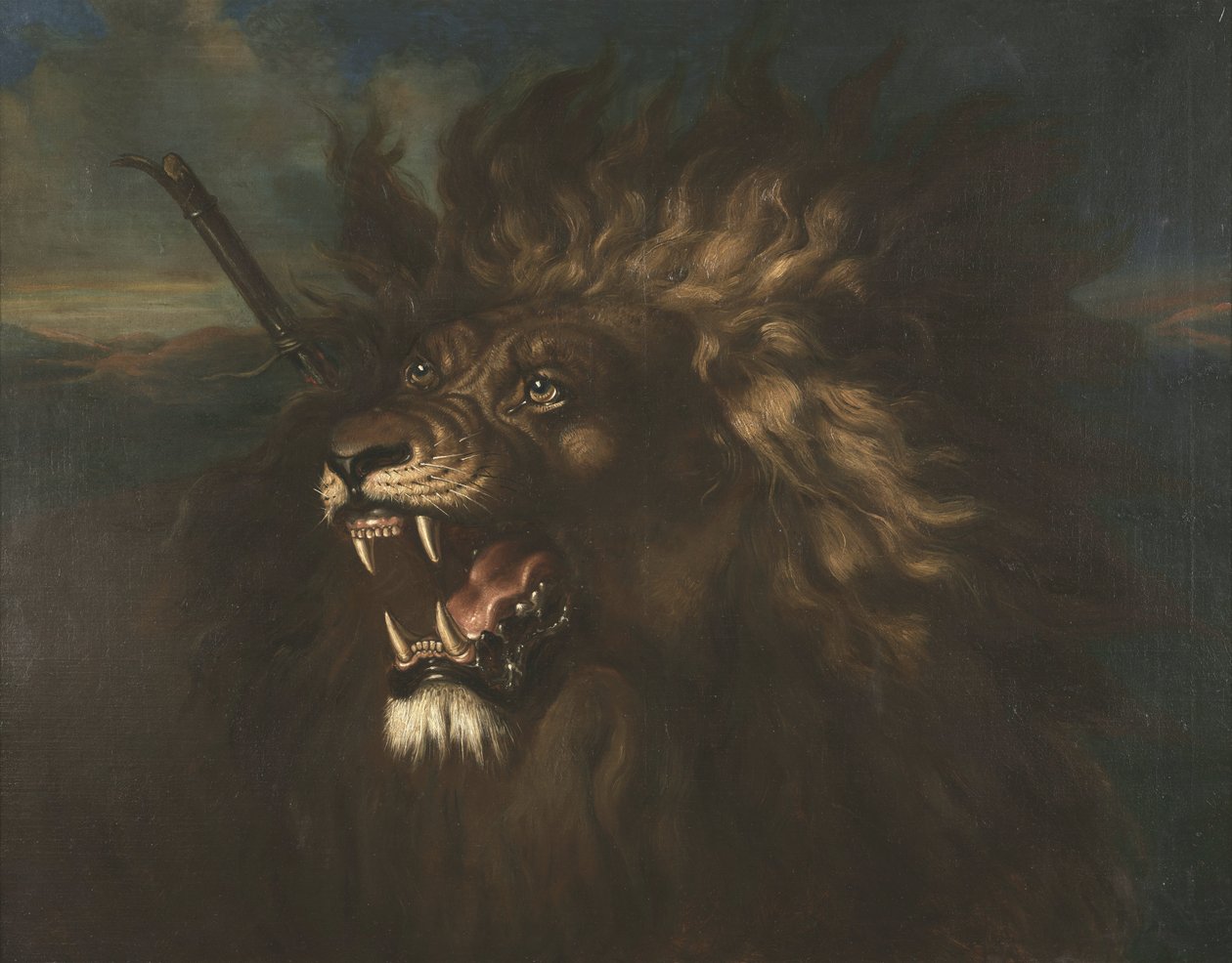 Zraniony Lew autorstwa Raden Saleh