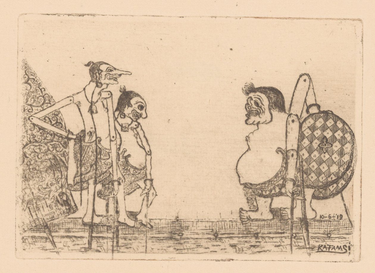 Wajangpoppen autorstwa Raden Katamsi (signed by artist)