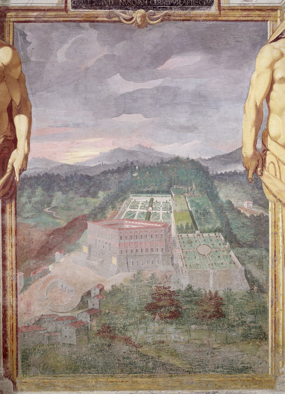 Villa di Caprarola, z loggii Villa Lante, 1568 autorstwa Raffaellino da Reggio