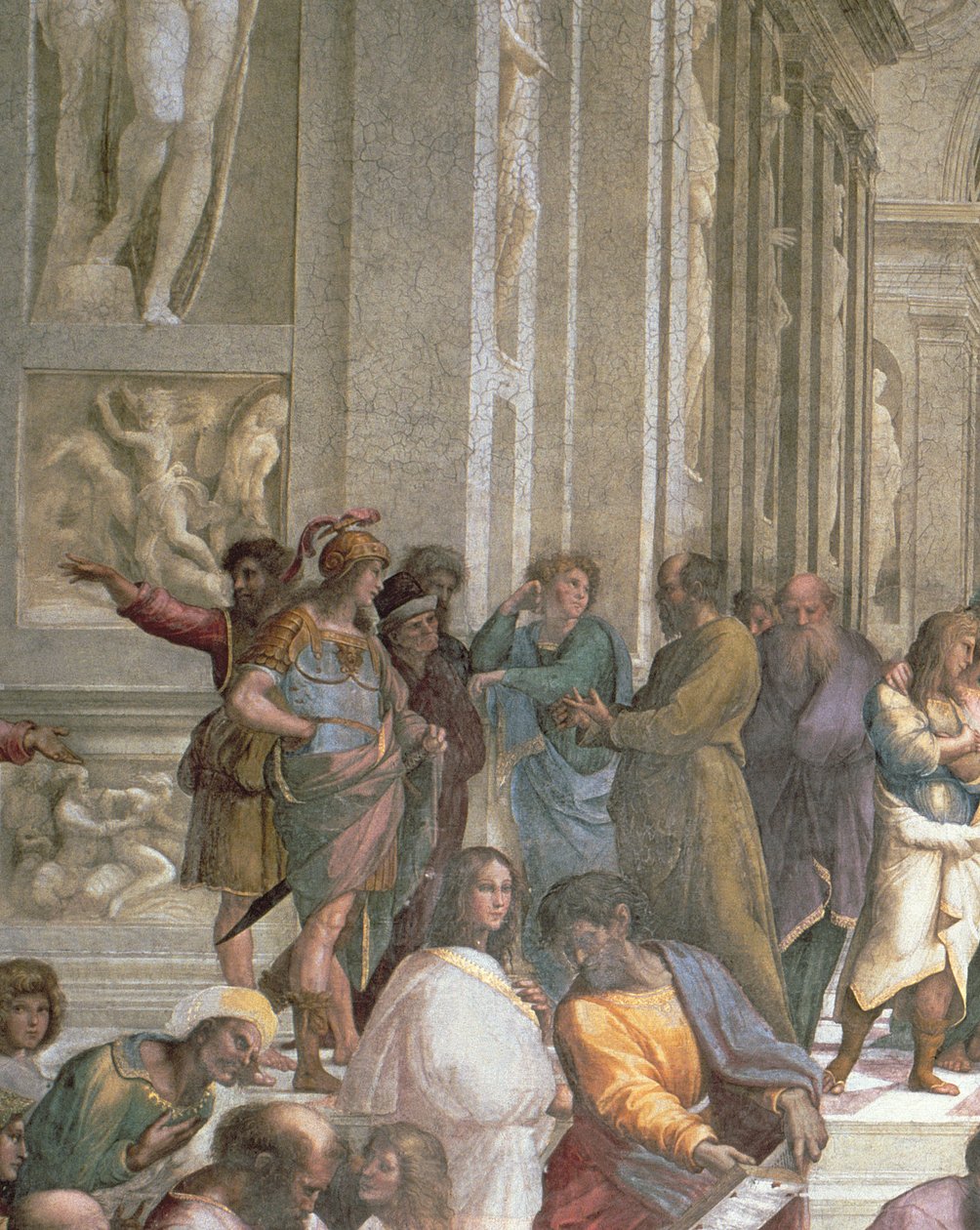 Szkoła Ateńska, ze Stanza della Segnatura, 1510-11 (detal z 472) autorstwa Raffaello Sanzio Raphael