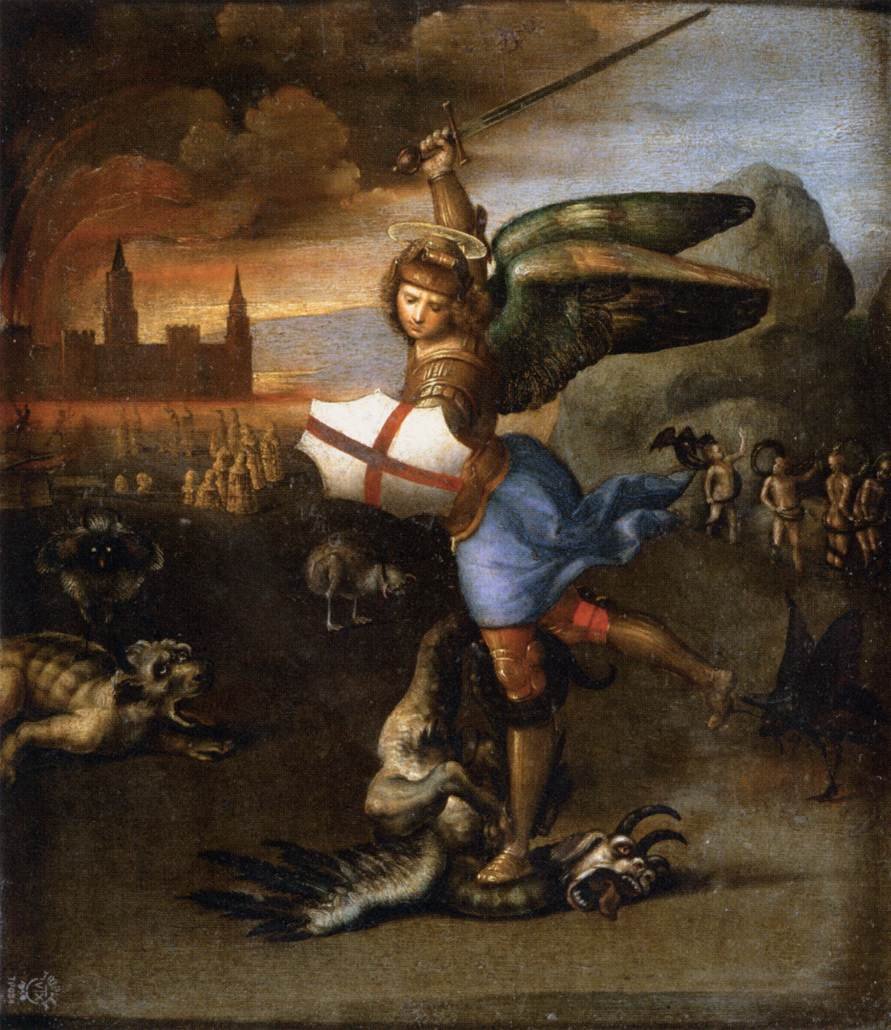 Św. Michał i Smok autorstwa Raffaello Sanzio Raphael