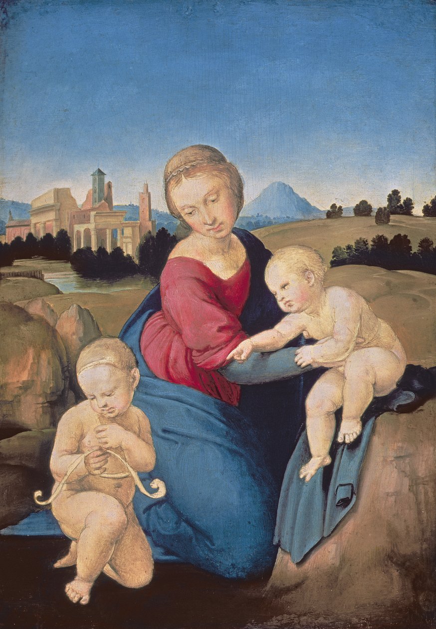 Esterhazy Madonna, c.1507-08 (tempera ir aliejus ant tuopos plokštės)poli autorstwa Raffaello Sanzio Raphael