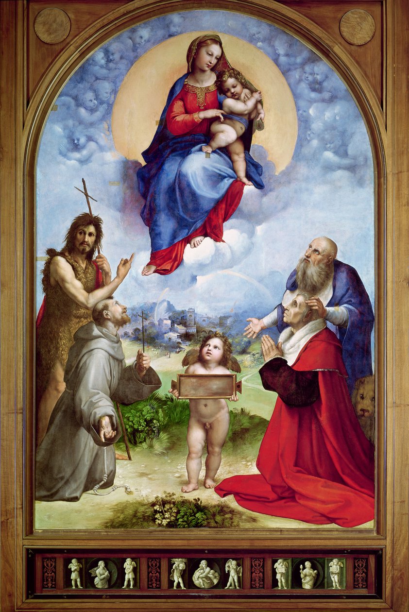 Madonna z Foligno, ok. 1511-12 (olej) autorstwa Raffaello Sanzio Raphael