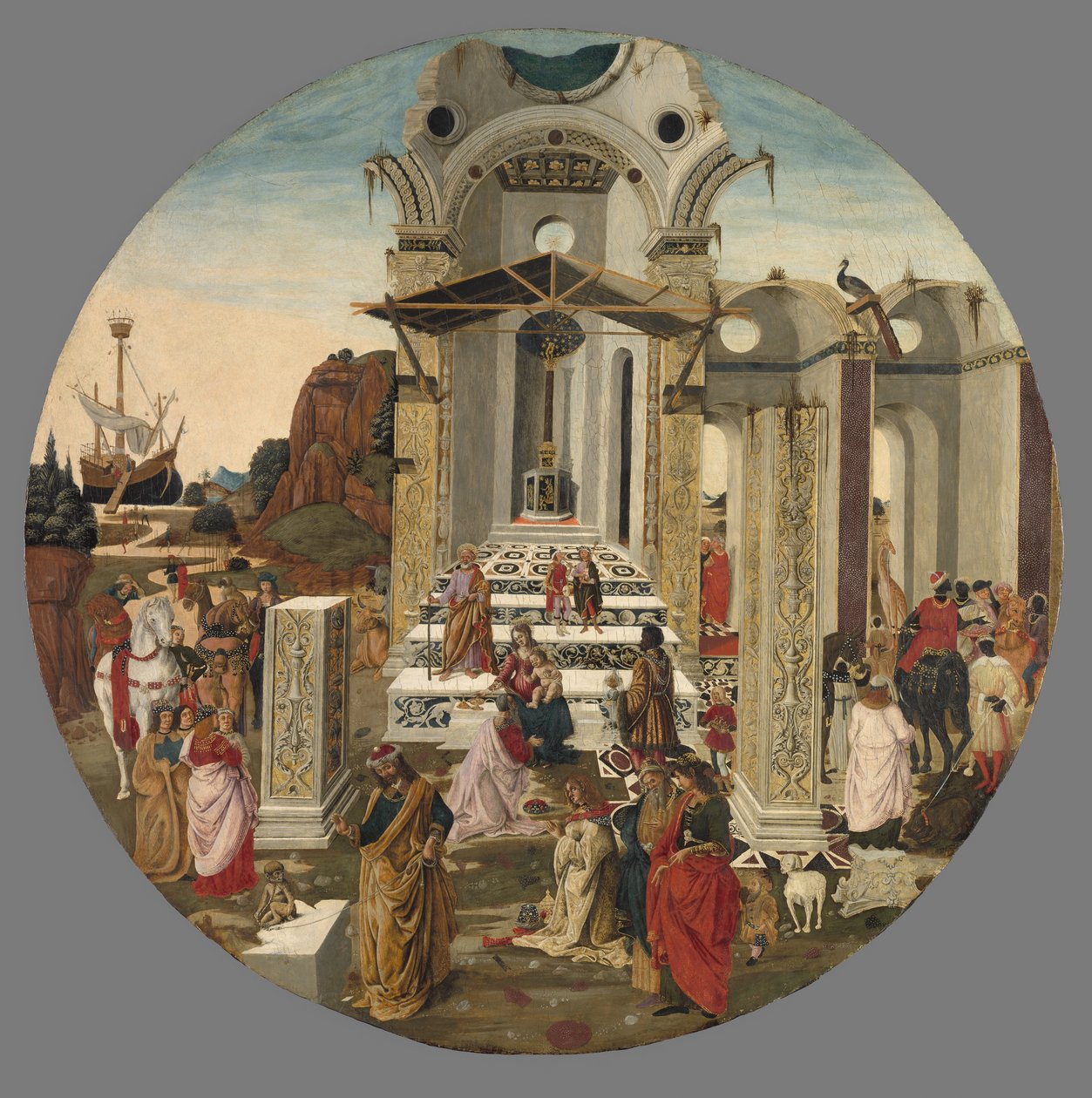 Adoracja Trzech Króli, ok. 1495 autorstwa Raffaello Botticini