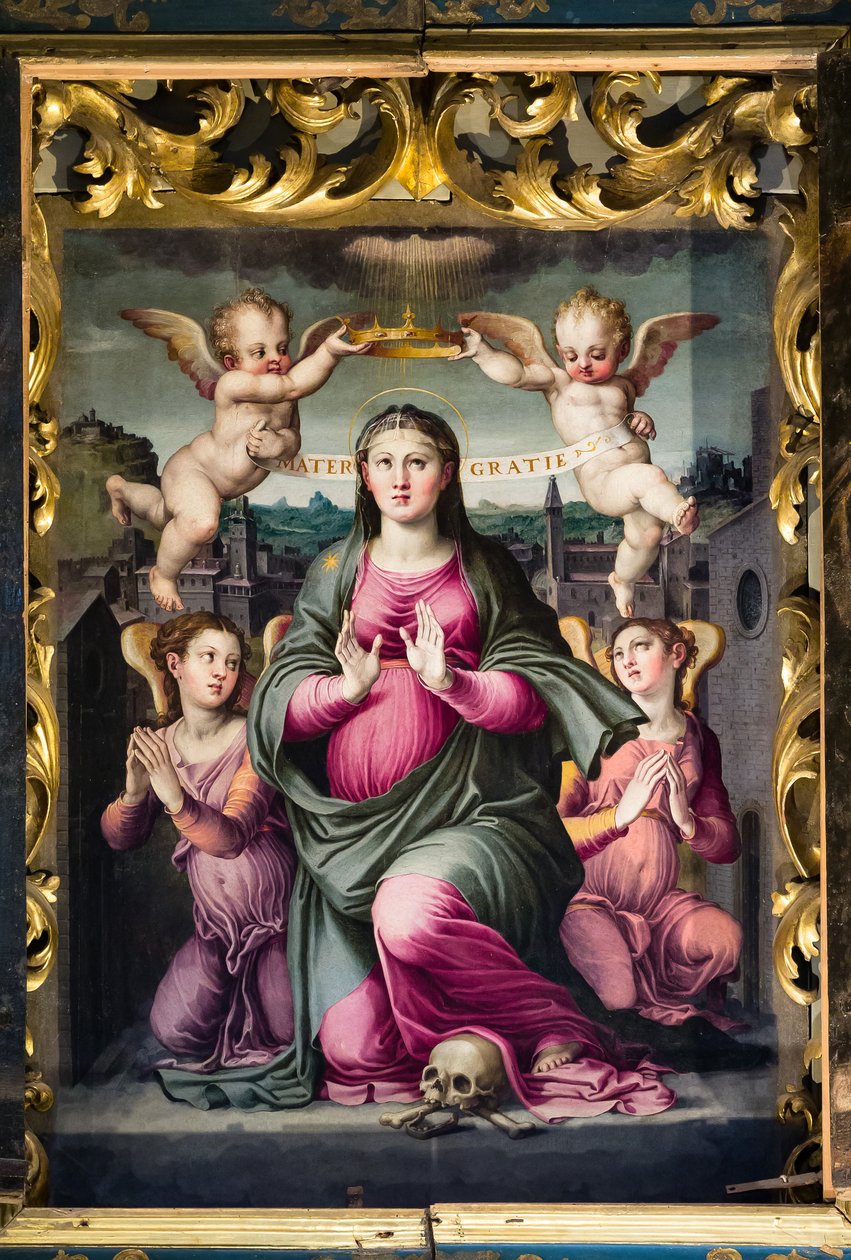 Madonna delle Grazie (olej na panelu) autorstwa Raffaello dal Colle