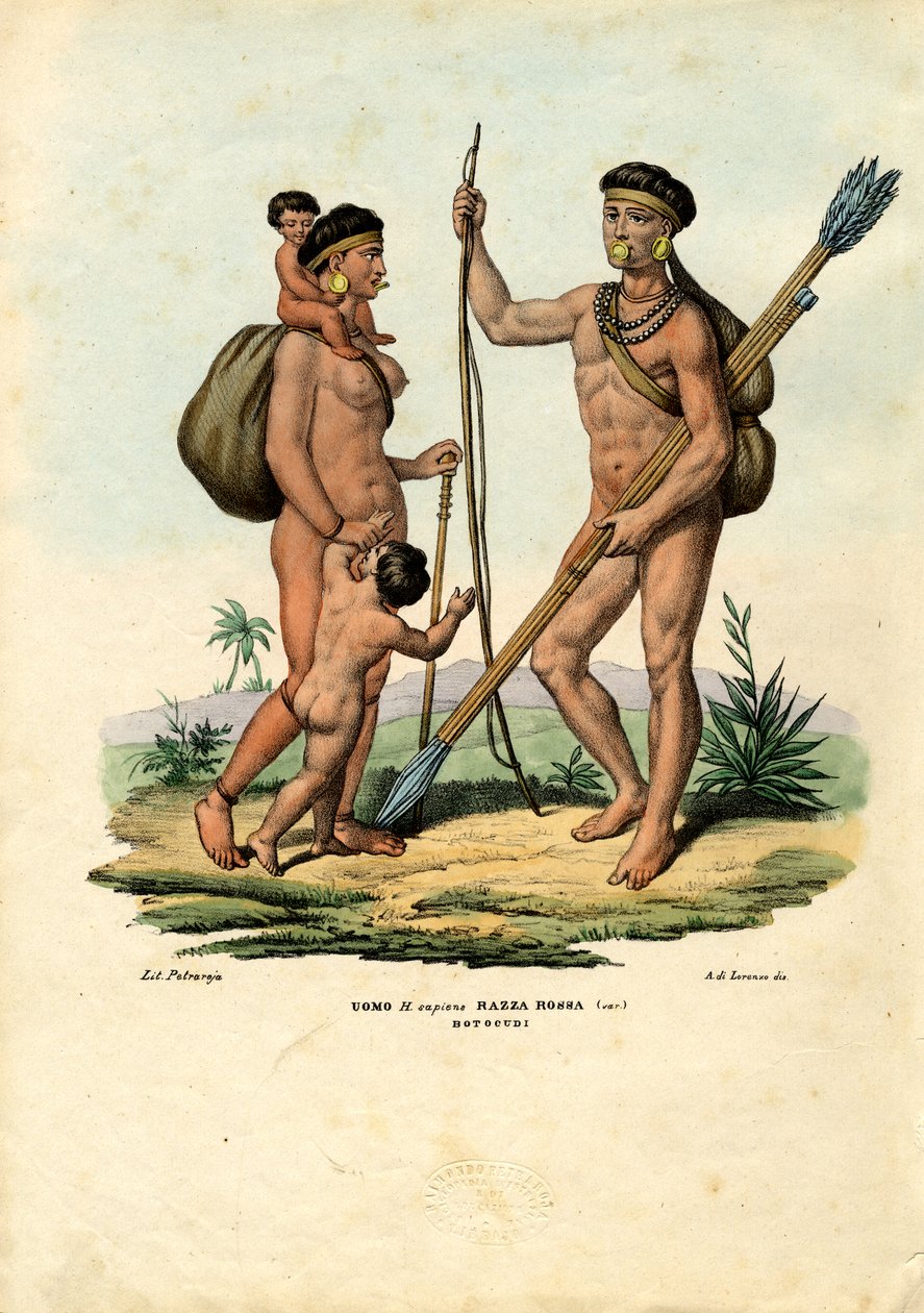 Indianie Botocudo, 1863-79 autorstwa Raimundo Petraroja