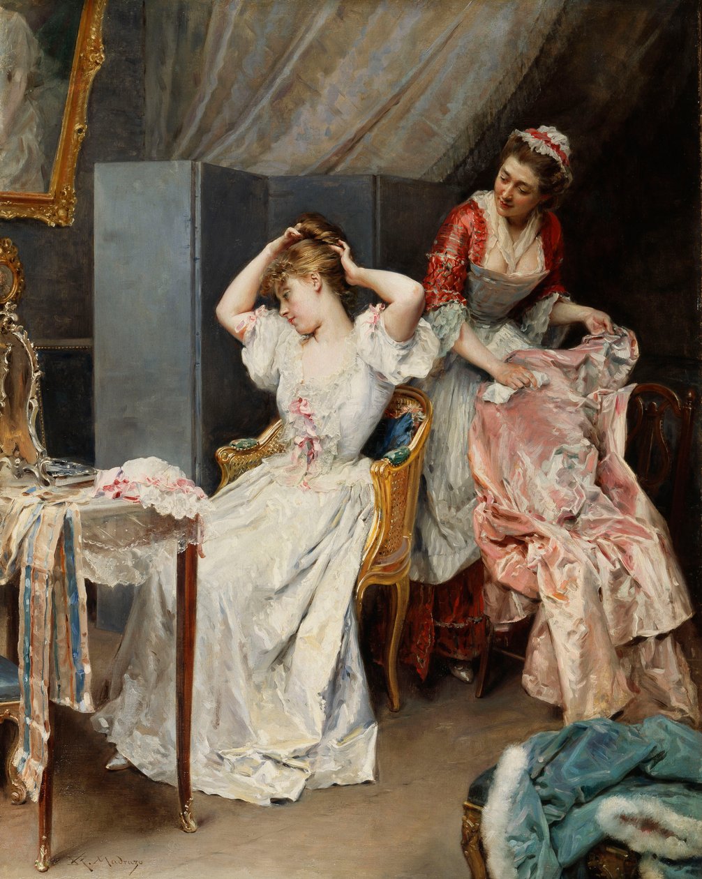 Toaleta, ok. 1890-1900 autorstwa Raimundo de Madrazo y Garreta